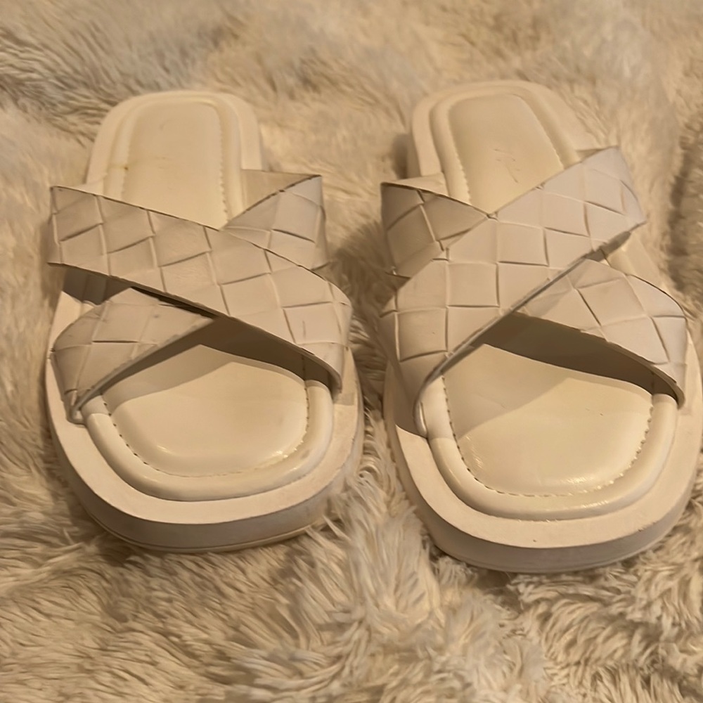 Nasty gal white sandals!